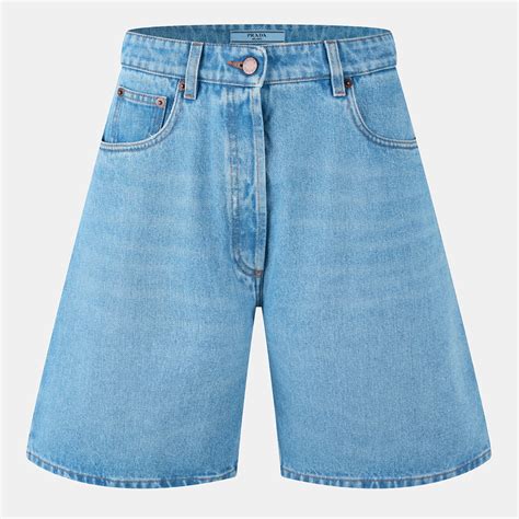 PRADA | Denim Bermuda Shorts | Women | Sky | Flannels
