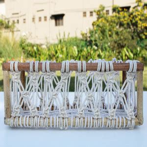 VAH Wooden Macrame Box Storage Basket Price in India - Buy VAH Wooden ...