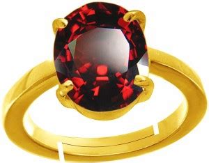 CHIRAG GEMS Natural Gomed Stone Brass Gold Plated Ring Price in India ...