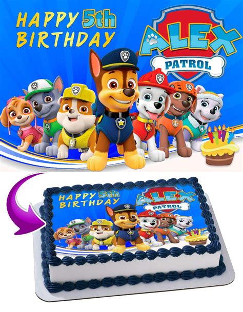 Paw Patrol Edible Image Cake Topper Party India | Ubuy
