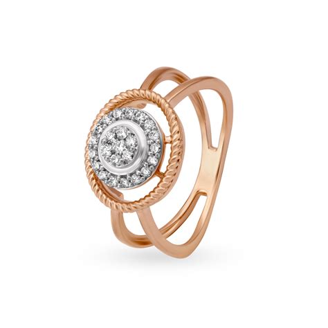 Stunning 18 Karat White And Rose Gold And Diamond Finger Ring