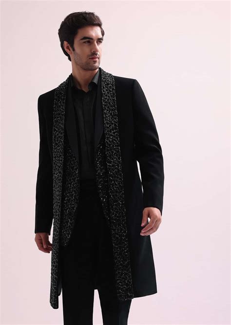 Aditya Roy Kapur In Our Black Double Layered Indo Western Jacket With ...