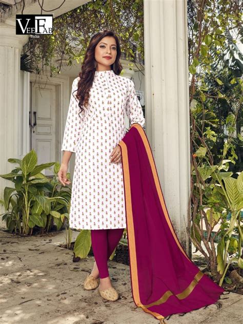 Vf Saga Designer Cotton Kurti With Dupatta
