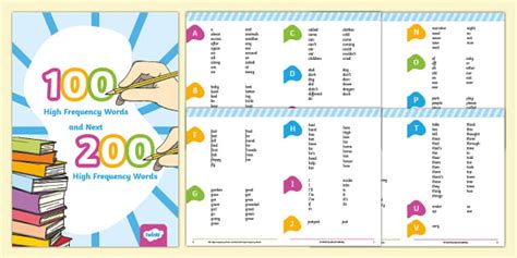 100 and 200 High Frequency Words Booklet