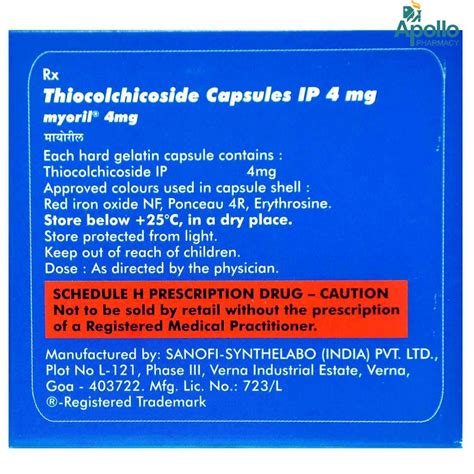 Myoril 4 mg Capsule 10's Price, Uses, Side Effects, Composition ...