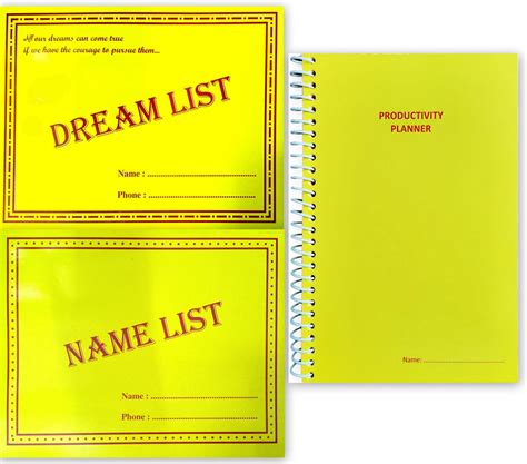 Name List, Dream List , Yellow Diary Combo – Bookkish India