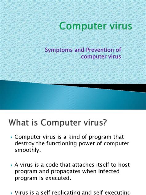 Symptoms and Prevention of Computer Virus | PDF