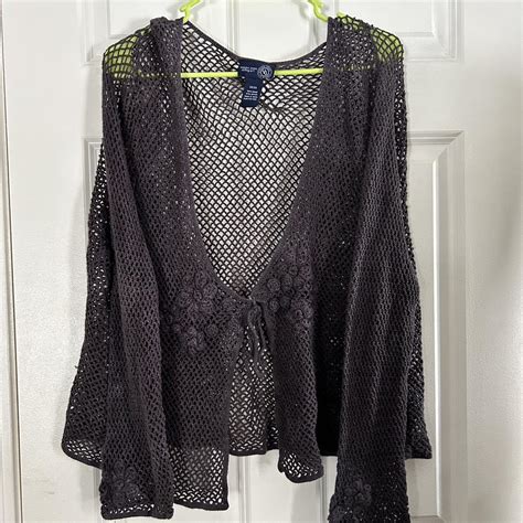 vintage hand dyed cover up clip front... - Depop