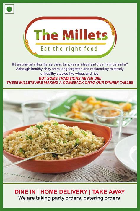 Menu at The millets, Rajahmundry