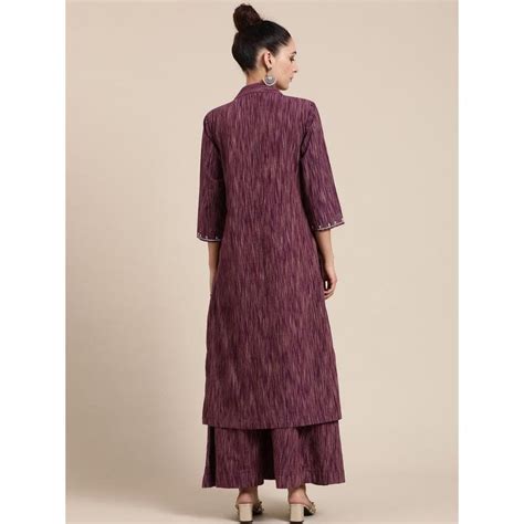 Purple Pearl Work Women Kurta Set for Stylish Elegance – Charkha Tales