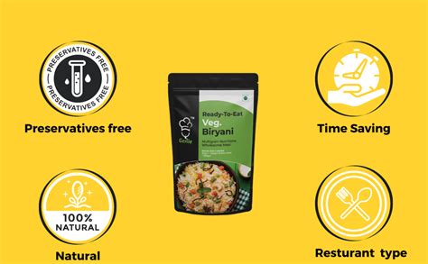 Genie Food Instant Ready to Eat Veg Biryani | Pure Veg | Rich in ...