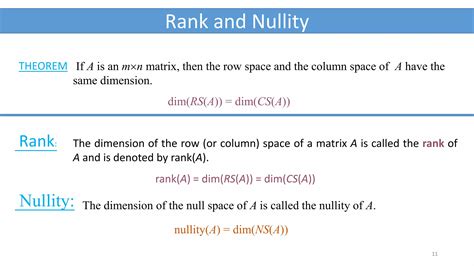 Row space | Column Space | Null space | Rank | Nullity | PPTX