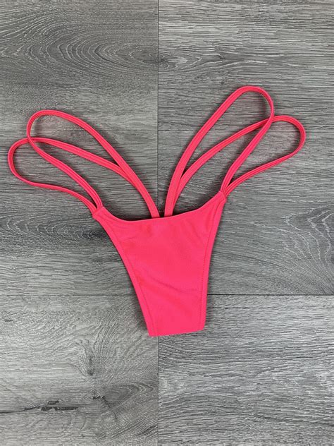 Freya's Boutique G-String Thong V- String Thong Neon Coral Double India ...