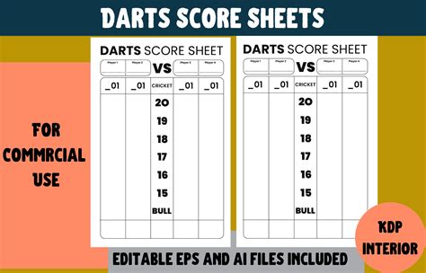 Printable Dart Score Sheets - Free Printable Templates