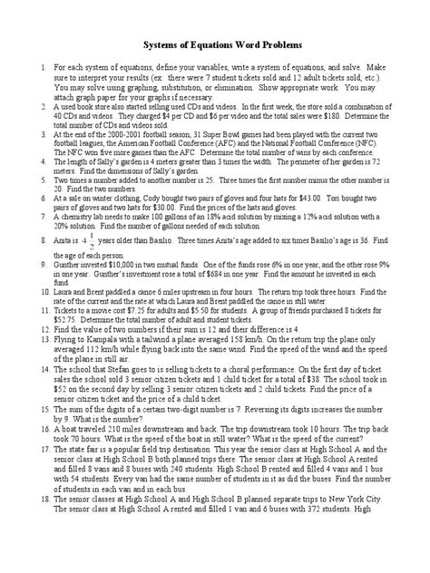 Systems of Equations Word Problems Help 的图像结果