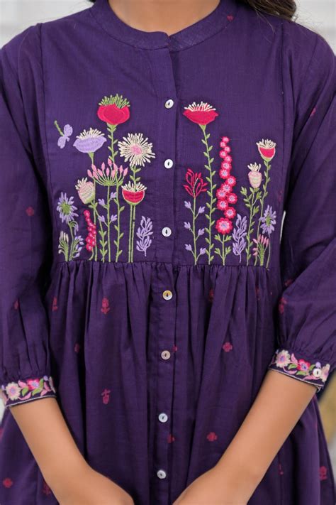 Floral Embroidered Kurta Set with Dupatta – Qurbat