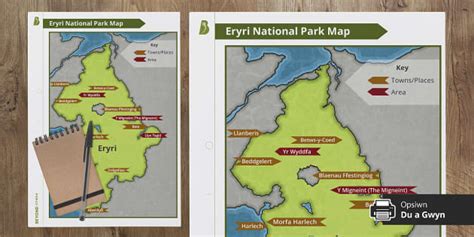Find landmarks in this Eryri National Park Map - Twinkl