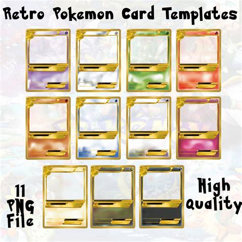 Customizable Pokemon Card Templates Pack - Distressed Design, Dıgıtal ...