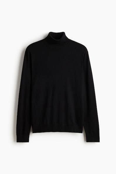 Regular Fit Polo-neck jumper - Black - Men | H&M IN