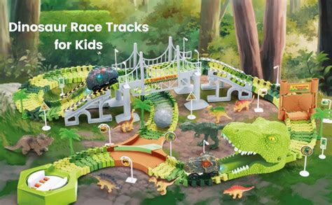 Buy Kidology Dinosaur Race Tracks for Kids | Dinosaur World Road Race ...