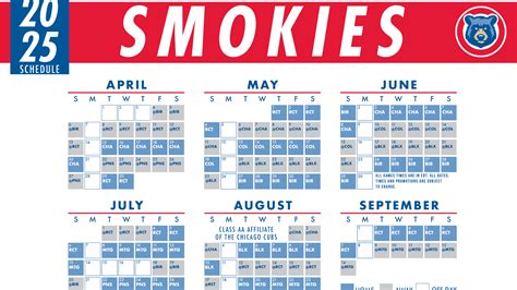TENNESSEE SMOKIES ANNOUNCE 2025 SEASON SCHEDULE | MiLB.com