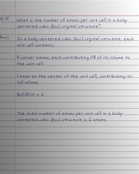 No of atoms per unit cell in bcc - Brainly.in