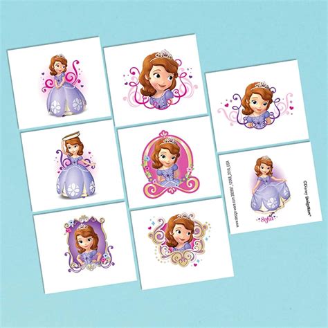 Disney Sofia the First Tattoos Princess Birthday Party Favours (16 Pack ...