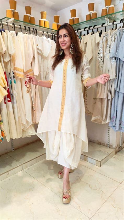 Ivory White Dhoti Skirt Dress with Neckpiece – Label DC
