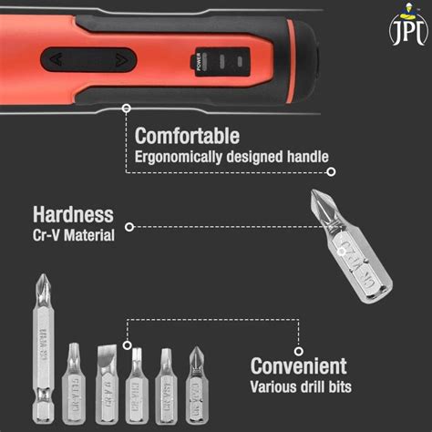 JPT 3.6V Powerfull Cordless Screwdriver Rechargeable Set with Li-ion B