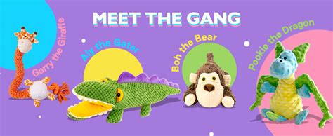 Buy BarkButler Pookie The Dragon Plush Squeaky Dog Toy - Small, Blue ...