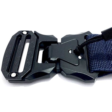 Ficuster Unisex Dark Blue Metal Auto Lock Magnetic Buckle Nylon Canvas