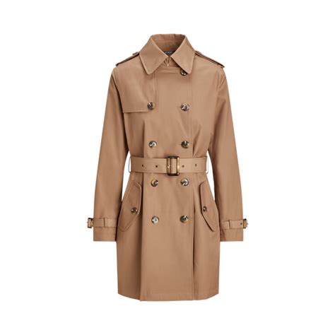 Double-Breasted Cotton-Blend Trench Coat for Women | Ralph Lauren® IN