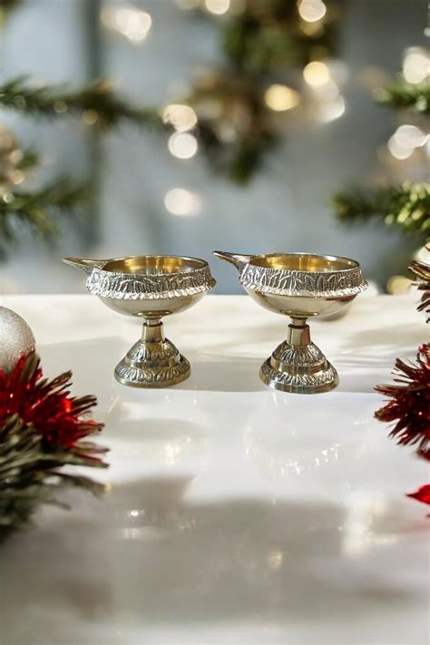 Brass Diya for Puja & Home Decor | Traditional Diya Stand Oil Lamp | E ...