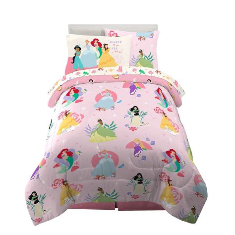 Disney Princess Kids Bedding Twin Comforter & Sheets, 4 Piece Set ...