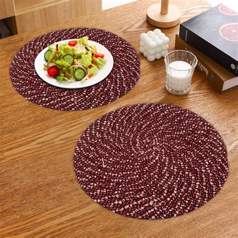 Buy Kuber Industries Side Table Mats | Cotton Round Feather Bed-Side ...