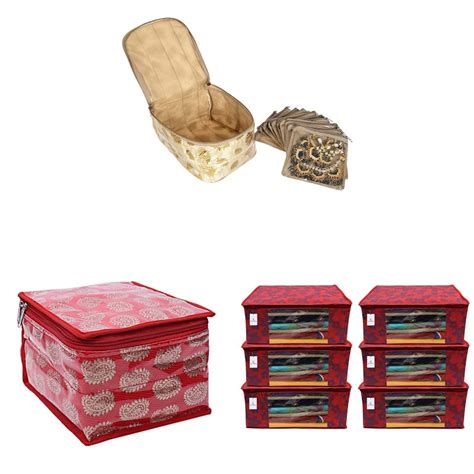 Kuber Industries PVC Jewellery Box with 10 Pouch, Gold&Kuber Industries ...