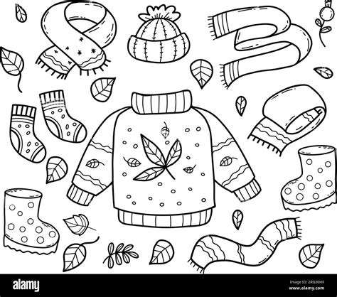 Fall Clothes Coloring Pages