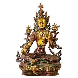 Gangesindia Saviour Goddess Green Tara Brass Sculpture : Amazon.in ...