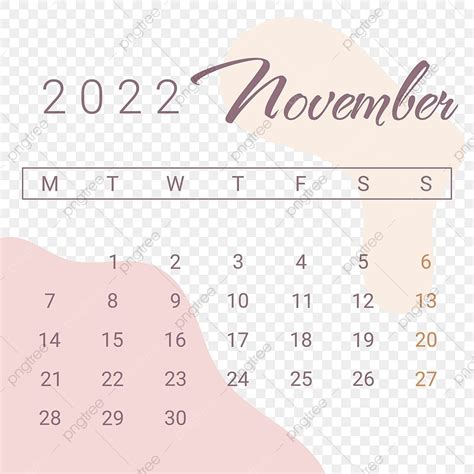 November 2022 Calendar Free Vectors | November 2022 Calendar