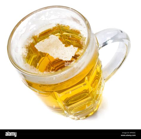 Beer head in the shaped of El Salvador and a beer.(series Stock Photo ...