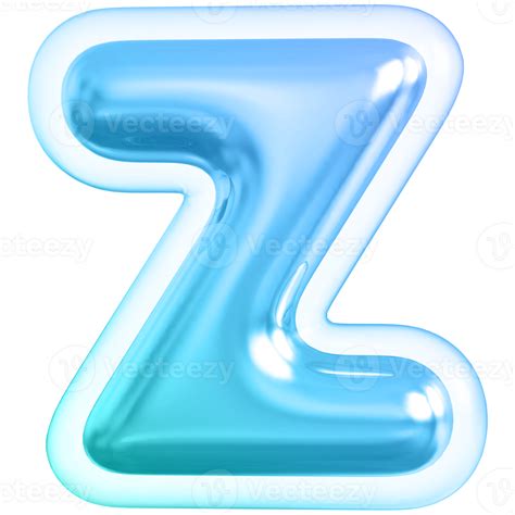 Blue letter Z font 3d render 36305695 PNG
