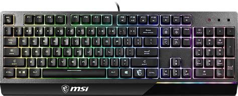 MSI Vigor GK30 RGB Wired Gaming Keyboard, 6-Zone RGB Lighting, Water ...