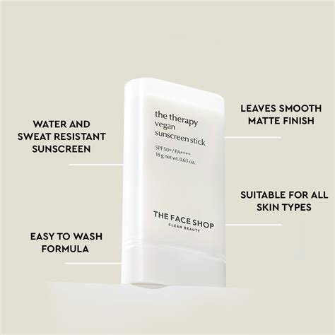 The Therapy Vegan Sunscreen Stick SPF50+ – The Face Shop