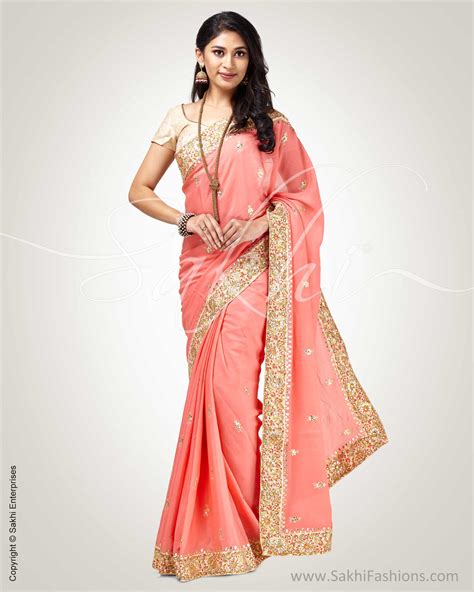 SR-0901 - Pink Crepe Silk Saree – sakhifashions