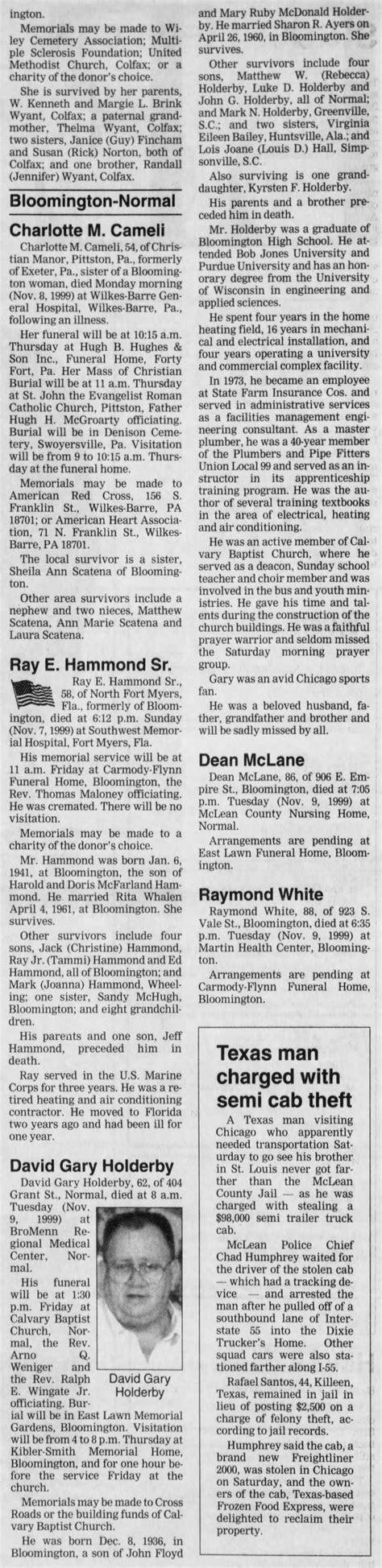 David Gary Holderby, full obituary, Nov 1999 - Newspapers.com™
