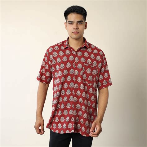 Buy Bagh Prints Kantha Cotton Men Half Sleeve Shirt 12 Online at iTokri.com