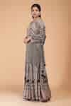 Buy Black Georgette Rhinestones Keyhole Neck Embroidered Kurta Set For ...