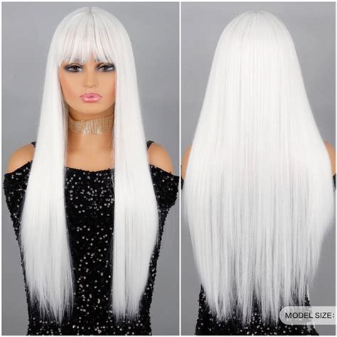 White Wig, Snow White Wig,long Straight White Wig, Cosplay Wig,long ...