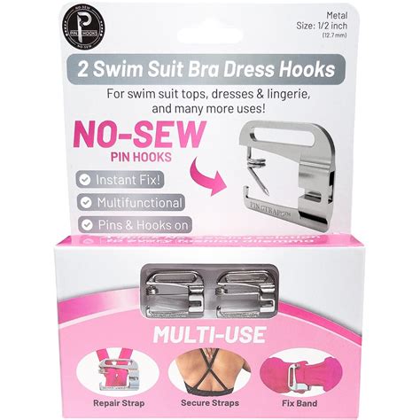 NO SEW, Swim Suit Bra Replacement G Hooks, No-slip Clip on Silver Metal ...