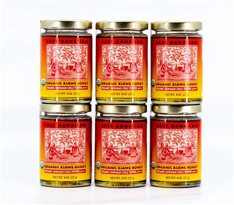 Organic White Kiawe Honey, Chile Pepper Infused 6 pack - Rare Hawaiian